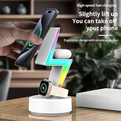 Lightning Bolt 3-in-1 MagSafe Wireless Charging Station – $34.99 | Charge All Devices Simultaneously Sleek, Stylish & Powerful ⚡