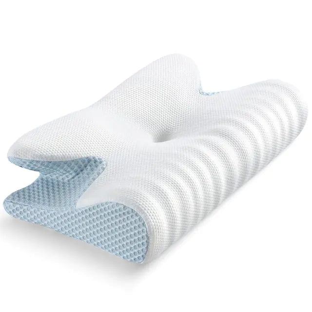 Deluxe Cooling Ergonomic Cervical Pillow for Neck Pain Relief – Memory Foam Contour Support