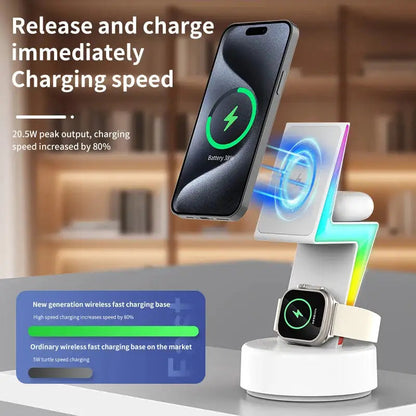 Lightning Bolt 3-in-1 MagSafe Wireless Charging Station – $34.99 | Charge All Devices Simultaneously Sleek, Stylish & Powerful ⚡